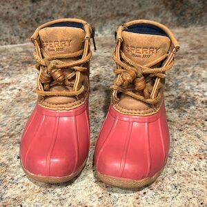 Little Girl Sperry Top-Sider Saltwater Boot Pink Toddler 8M